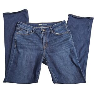 Old Navy Womens‎ Kicker Boot-Cut Jeans Dark Wash Mid-Rise Size 10 Stretch Denim